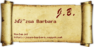 Józsa Barbara névjegykártya