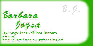 barbara jozsa business card